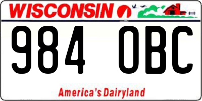 WI license plate 984OBC