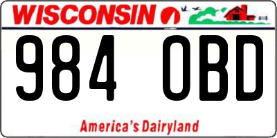 WI license plate 984OBD