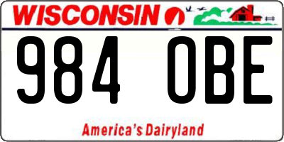 WI license plate 984OBE