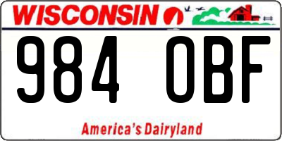 WI license plate 984OBF