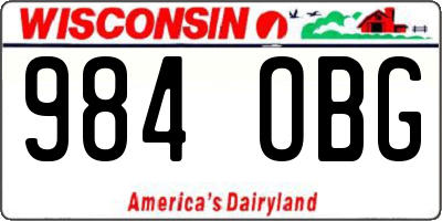 WI license plate 984OBG