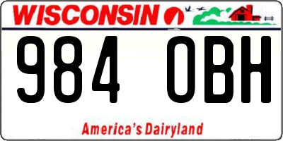WI license plate 984OBH