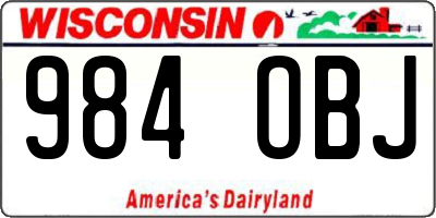 WI license plate 984OBJ