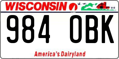 WI license plate 984OBK