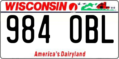 WI license plate 984OBL