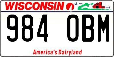 WI license plate 984OBM
