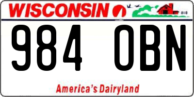 WI license plate 984OBN