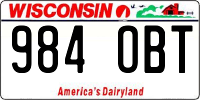 WI license plate 984OBT