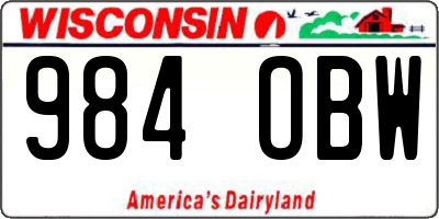 WI license plate 984OBW