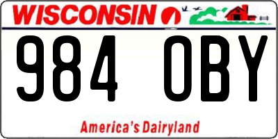 WI license plate 984OBY