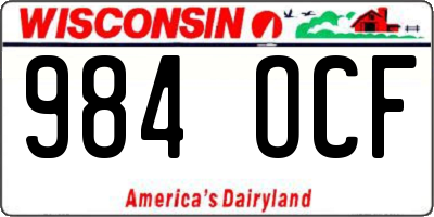 WI license plate 984OCF