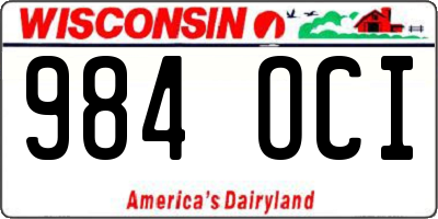 WI license plate 984OCI