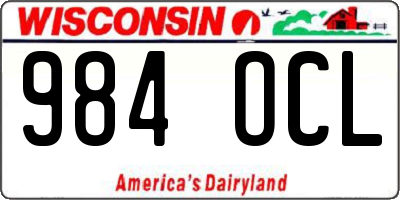 WI license plate 984OCL
