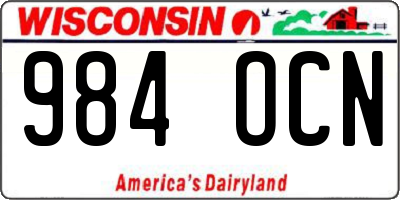 WI license plate 984OCN