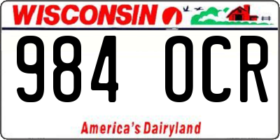 WI license plate 984OCR