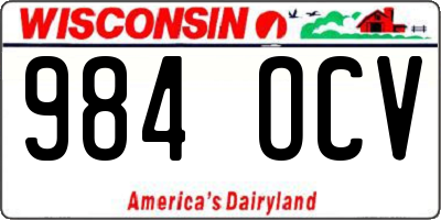 WI license plate 984OCV