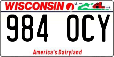 WI license plate 984OCY