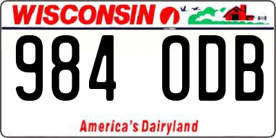 WI license plate 984ODB