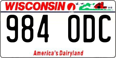 WI license plate 984ODC