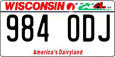 WI license plate 984ODJ