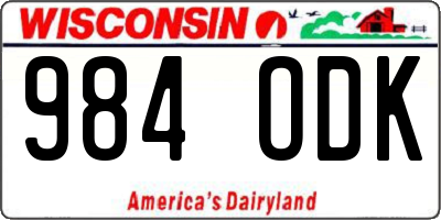 WI license plate 984ODK