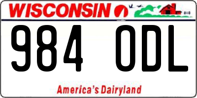 WI license plate 984ODL