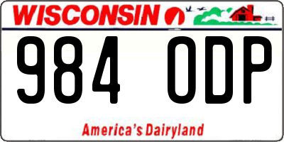WI license plate 984ODP