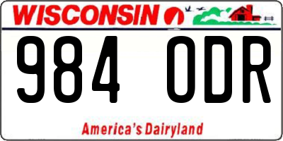 WI license plate 984ODR