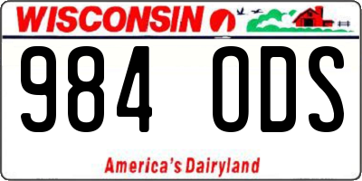 WI license plate 984ODS