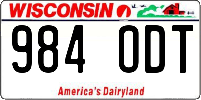 WI license plate 984ODT