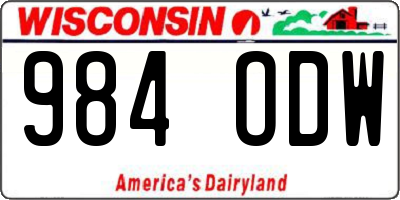 WI license plate 984ODW