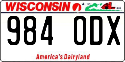 WI license plate 984ODX