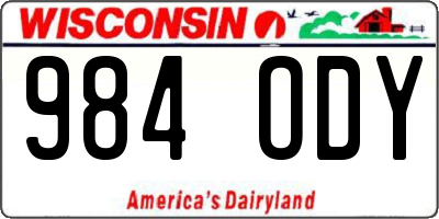 WI license plate 984ODY