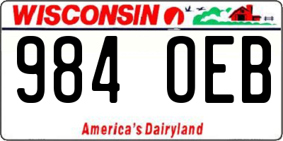 WI license plate 984OEB