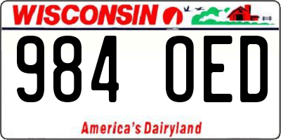 WI license plate 984OED