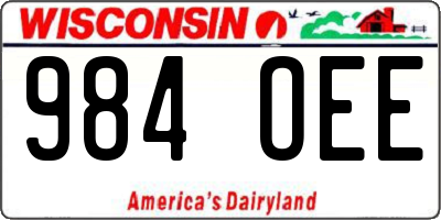 WI license plate 984OEE