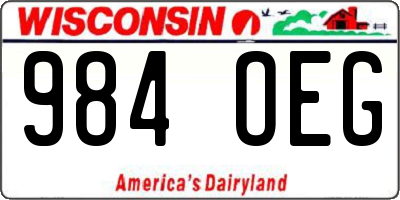 WI license plate 984OEG