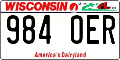 WI license plate 984OER