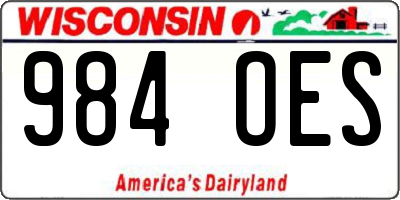 WI license plate 984OES