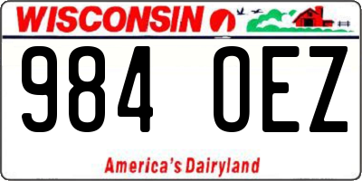 WI license plate 984OEZ
