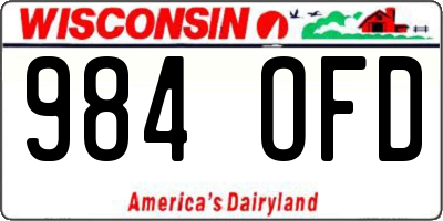 WI license plate 984OFD