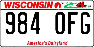 WI license plate 984OFG