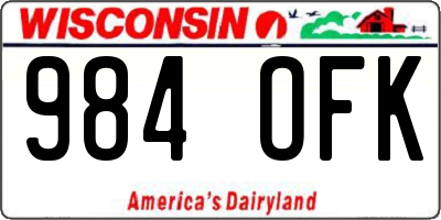 WI license plate 984OFK