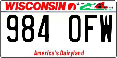 WI license plate 984OFW