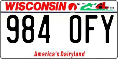 WI license plate 984OFY