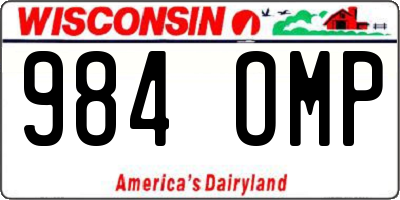 WI license plate 984OMP