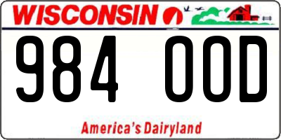 WI license plate 984OOD