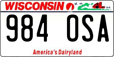 WI license plate 984OSA