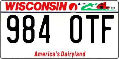 WI license plate 984OTF