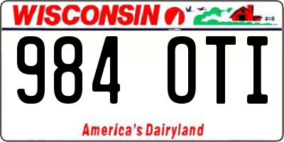 WI license plate 984OTI